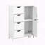 Armoire de rangement blanche avec tablette réglable et tiroirs