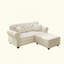 Canapé Chesterfield rembourré en velours avec garniture cloutée et accoudoirs roulés, canapé de style Mid-Century moderne capitonné, comprenant 2 coussins (2 repose-pieds)-840031673