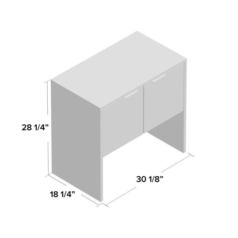 Huche de bureau H 28,3 po x l 30,1 po Azpurua, Blanc