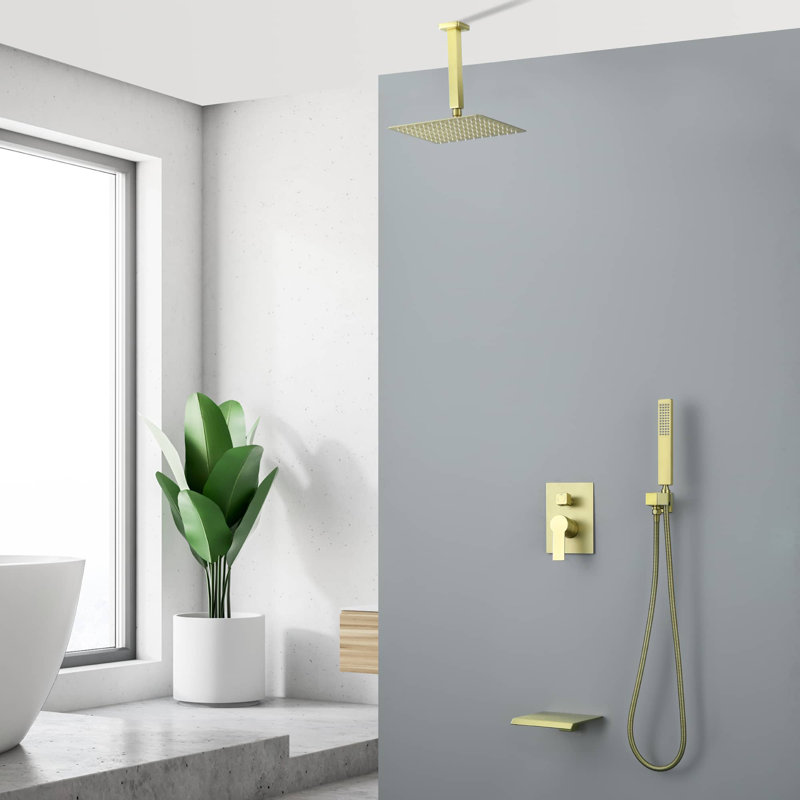 All-In-One Kit with Rough in-Valve, Brushed Gold