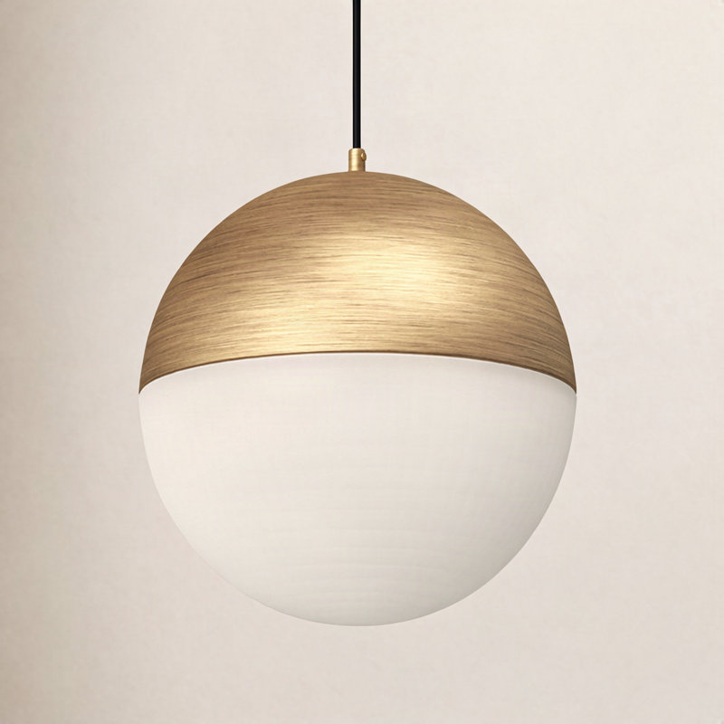 Luminaire suspendu sphère 1 lumière Monae, H 8,88 po x l 7,88 po x P 7,88 po, Or brossé