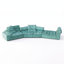 Ensemble de canapés d'angle entièrement modulables, canapé-lit vert menthe surdimensionné à assise profonde et profil bas, canapé modulable à combinaison libre avec coussins rembourrés amovibles pour salon
