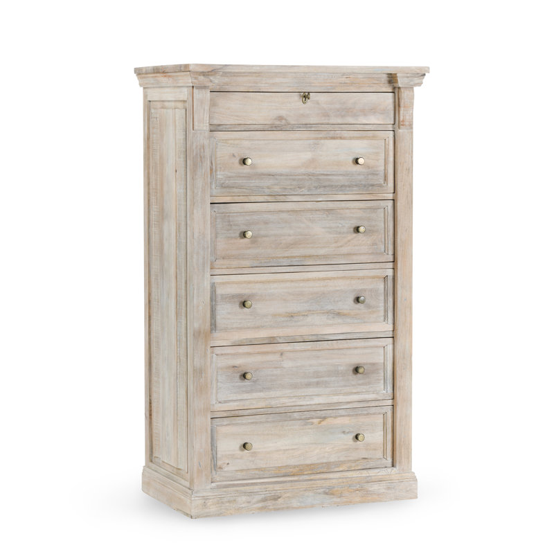 Adelaide 6 - Drawer Solid Wood Dresser, White Wash