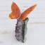 Sculpture Zanders Wings en calcite et améthyste
