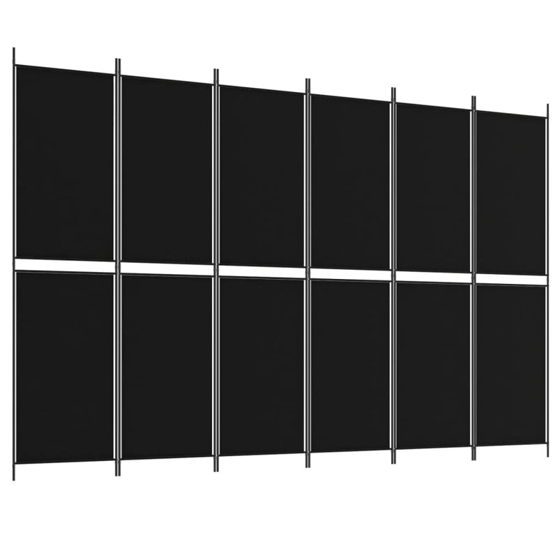 Cloison pliante Rikkea, Noir, 6, H 78,7 po x l 118,1 po