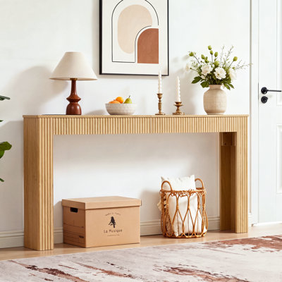 63" Long Console Table with Charging Station