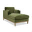 Chaise longue Knox de 65 po de style ferme moderne, velours performant vert olive