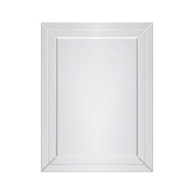 Glass Flat Wall Mirror with Hooks