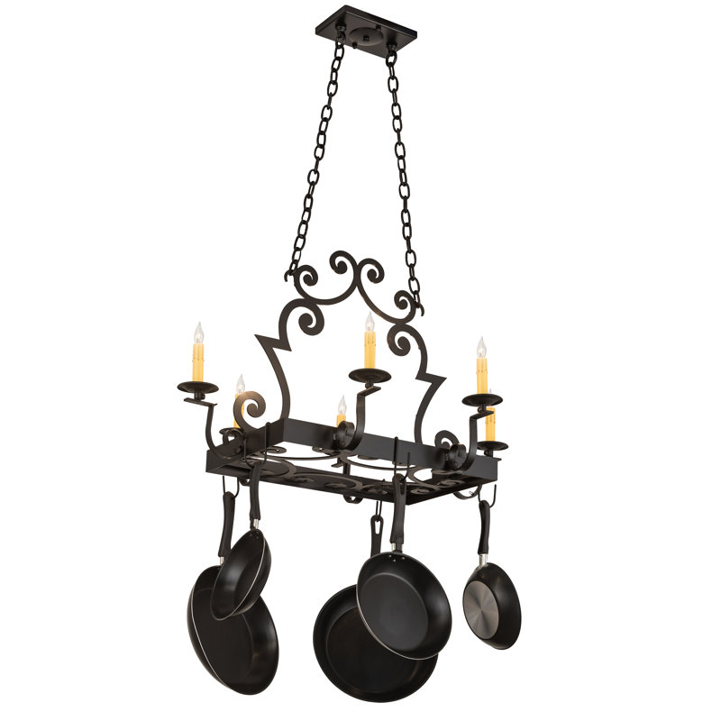 Support à casseroles 6 lumières 35 po Elara
