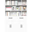 Bibliothèque blanche en métal avec tablettes ouvertes, 2 tiroirs et portes pour le bureau à domicile ou le bureau, Stable Stylish