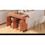 Chariot pour îlot de cuisine en bois massif avec abattant, 2 tiroirs, 2 armoires de rangement, roulettes verrouillables, support à épices et porte-serviettes-440790689