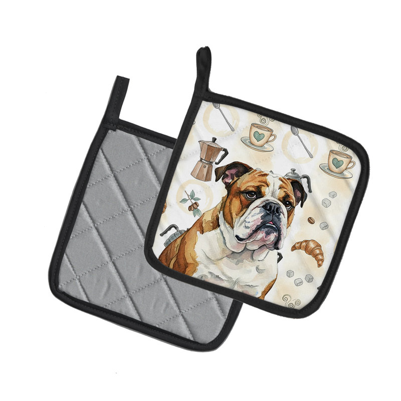 Paire de porte-casseroles Brindle and White English Bulldog