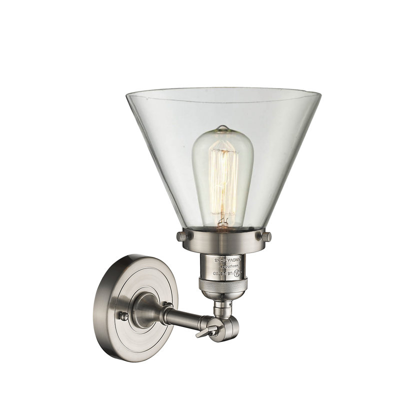 Milazzo Glass Semi Flush Mount, Clear, Brushed Satin Nickel, 13.5" H x 7.75" W x 7.75" D