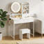 Featuring A Lighted Mirror, Wooden Storage Drawers, Built-In Charging Ports, And Adjustable Shelves, It’S The Addition To Your Bedroom Or Dressing Area