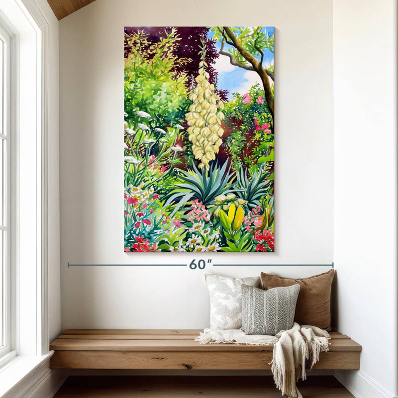 Harnek Garden With Flowering Yucca, 51" H x 34" W
