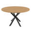 Table de salle à manger extensible ronde pour 2 à 6 personnes, table extensible à finition chêne de 43 à 58 pouces avec base en acier au carbone, mobilier de salle à manger moderne peu encombrant