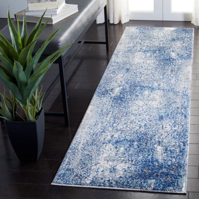 Tapis bleu marine / gris Mauzy