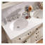 Meuble-lavabo de salle de bain en chêne massif et marbre de style campagnard américain
