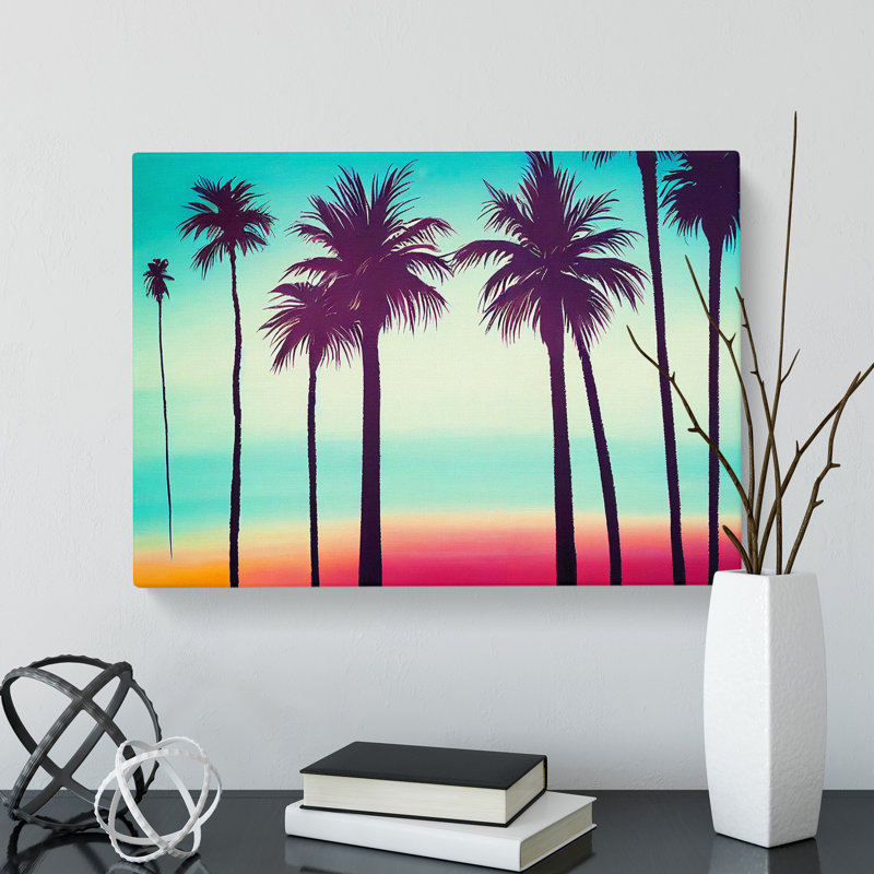Painted Palm Trees Vol.2 - Wrapped Canvas, 35cm H x 50cm W x 3cm D