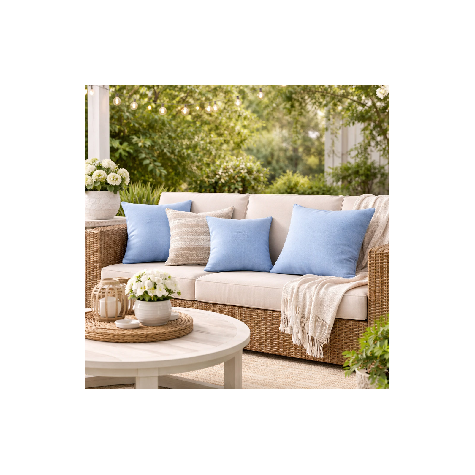 Indoor/Outdoor Throw Pillow, Square 24", Cast Shale Sunbrella® Plainweave