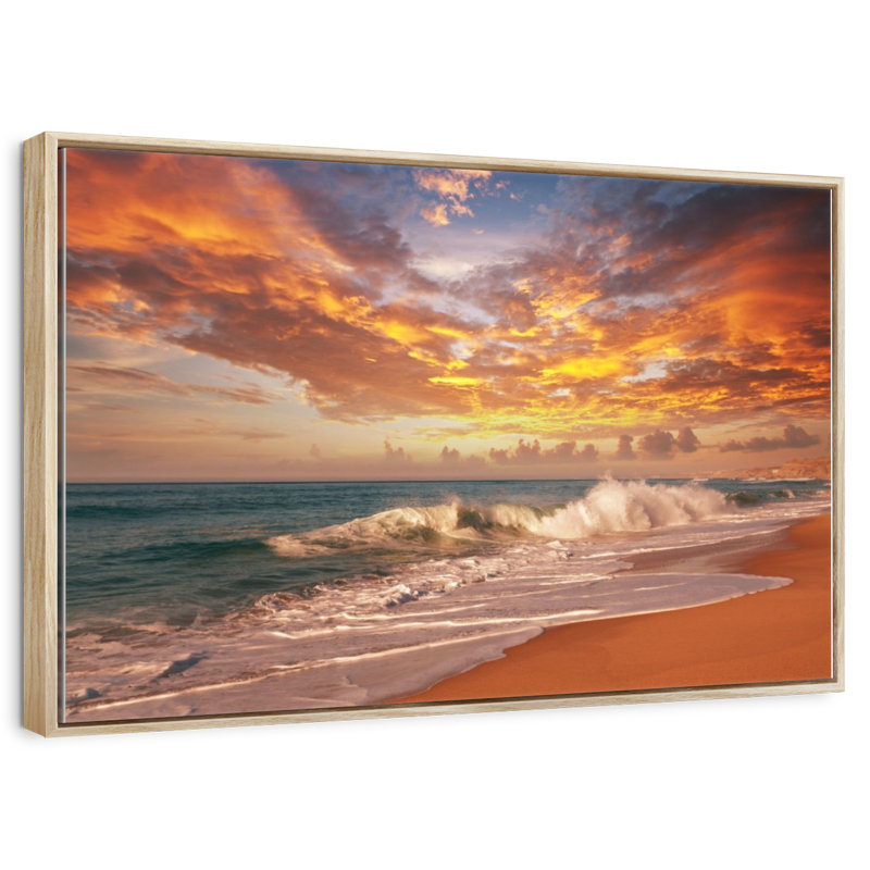 Turques et Caïques, Bouie, 25 po x 17 po, Cadre flottant en bois naturel
