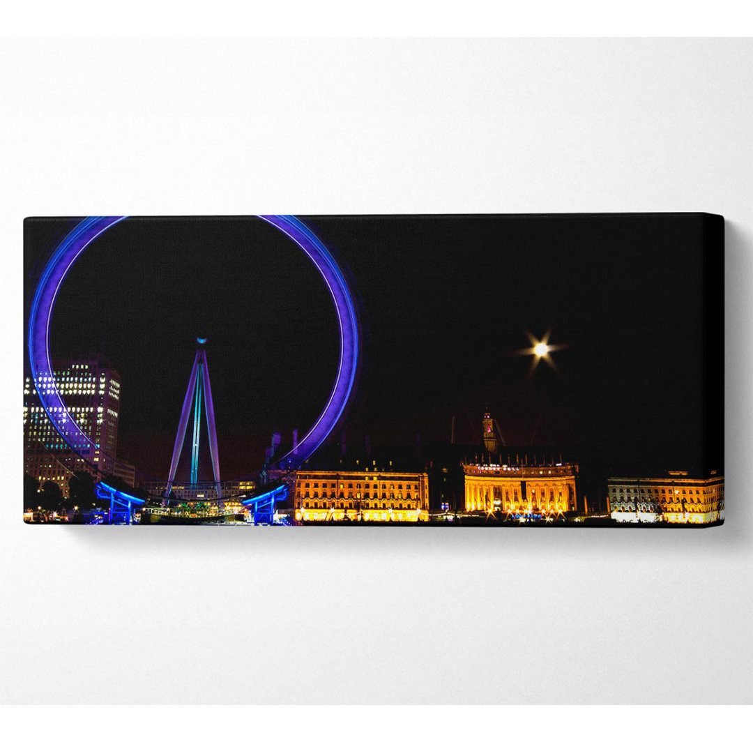 London Eye Blues In London Panoramaleinwand