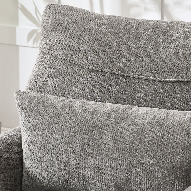 Chaise longue rembourrée avec coussin, Gris