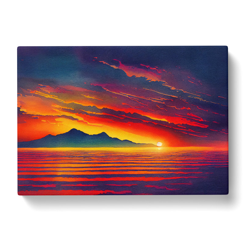 Dazzling Sunset Seascape - Wrapped Canvas, 40cm H x 60cm W x 3cm D