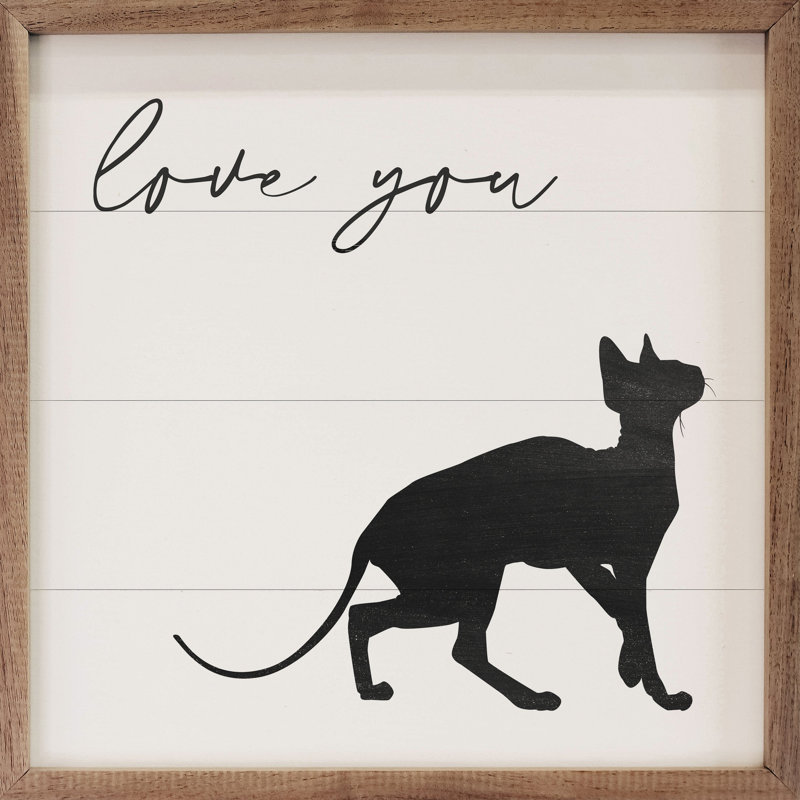 Love You Sphinx - chat blanc, H 24 po x l 24 po