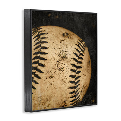 Vintage Baseball Close Up Framed Giclee, design by Kim Allen
