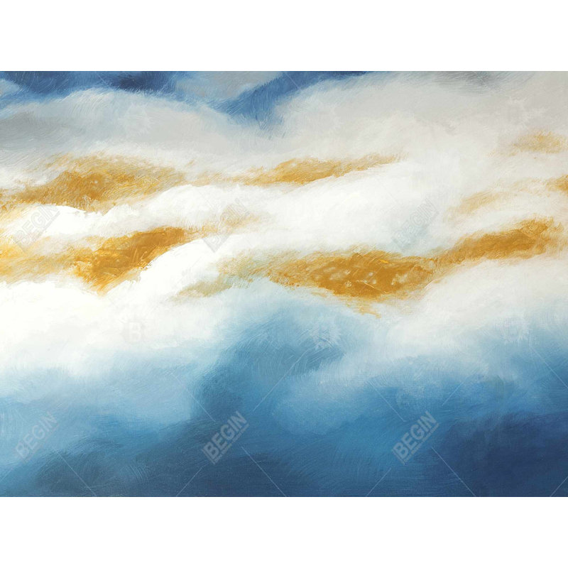 Polyester Sateen Duvet Cover, Twin Duvet, Blue Abstract Clouds