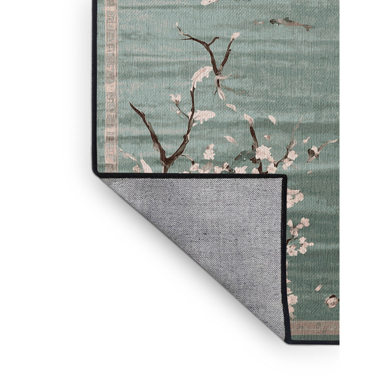 Machine Washable Gray Area Rug, Square 5'