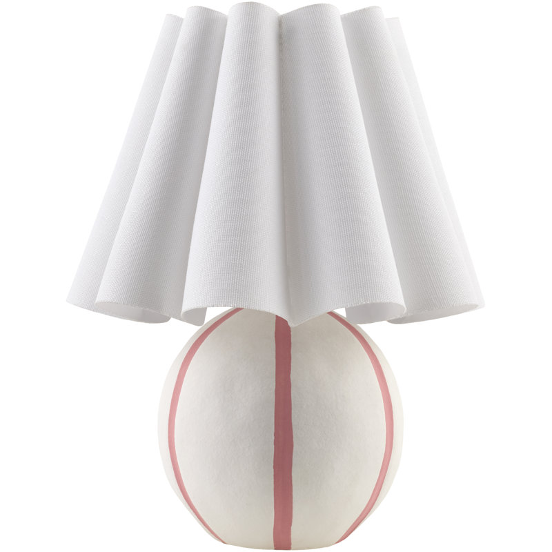 Lampe de table Caistance Kval, Crème et rose
