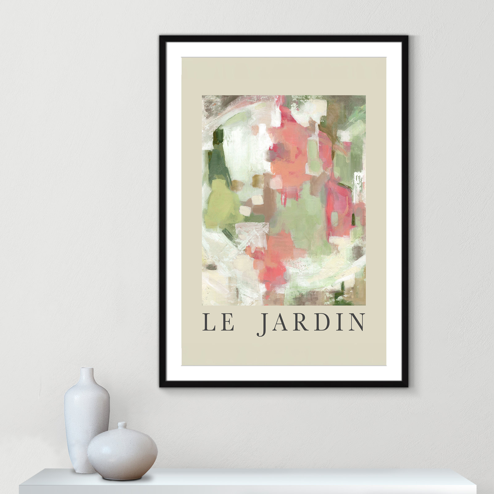 Botanical Poster Collection " Le Jardin " by Carol Robinson, Black Single Picture Frame, Yes, 41.5" H x 29.5" W x 1.25" D