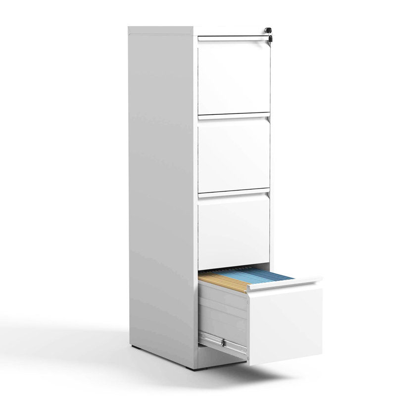 Classeur en métal 4 tiroirs avec serrure Palvinder, White