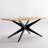 69.4" W 6-Person Rectangular Solid and Manufactured Wood Dining Table with Metal Legs-1470405060