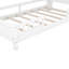 Lit plateforme en bois avec lumière DEL intégrée, tête de lit avec rangement et garde-corps, blanc-231414480-231414509