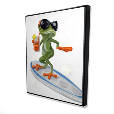 «Funny Frog Surfing» sur toile