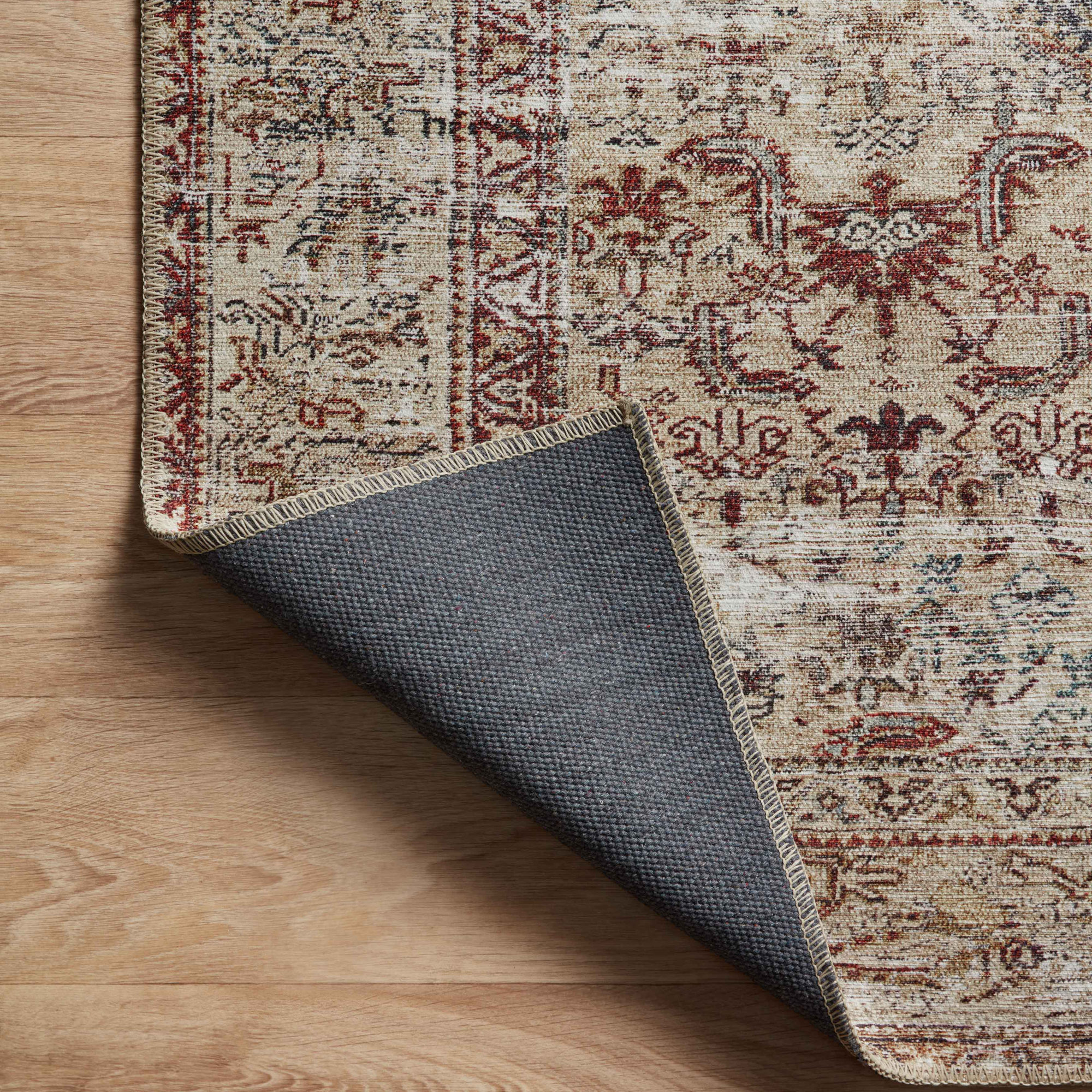 Amber Lewis x Loloi Georgie Teal / Antique Area Rug, Square 1'6"