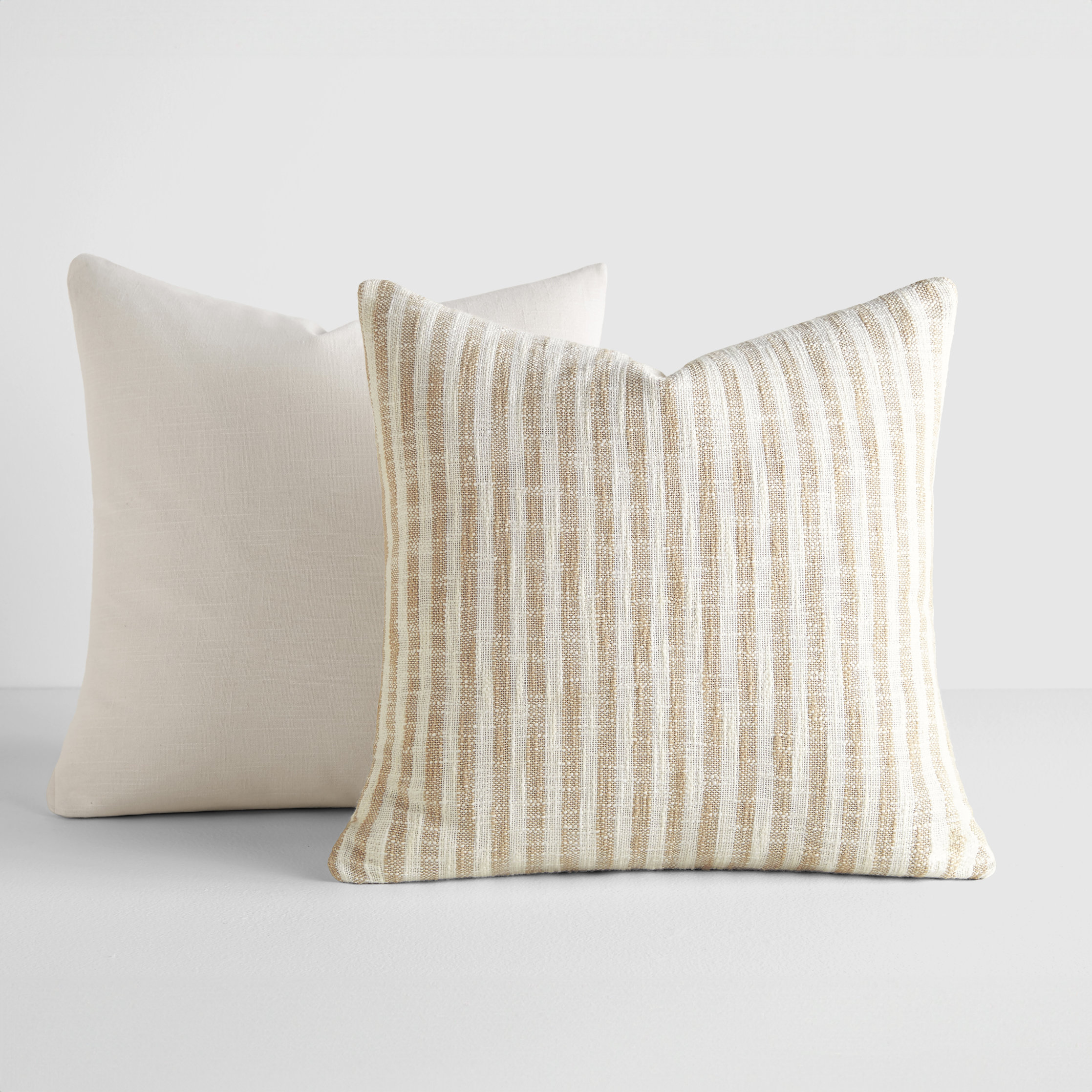 Becky Cameron 2-Pack Yarn-Dyed Patterns Decor Throw Pillows in Yarn-Dyed Bengal Stripe / Solid | Wayfair