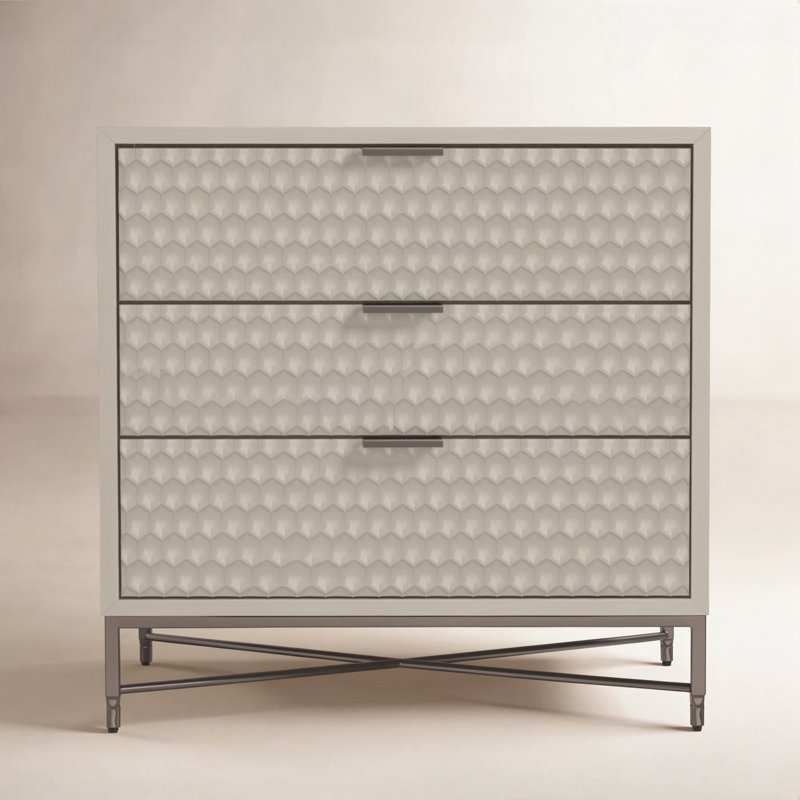 Capra 32" W 3-Drawer Wood Standard Dresser, Cement Gray