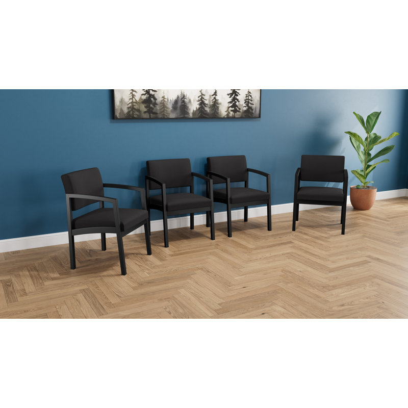 Ensemble de meubles de qualité commerciale en acier Lenox | Chaise pour 4 invités, Noir, noir, noir, noir, Open House Black
