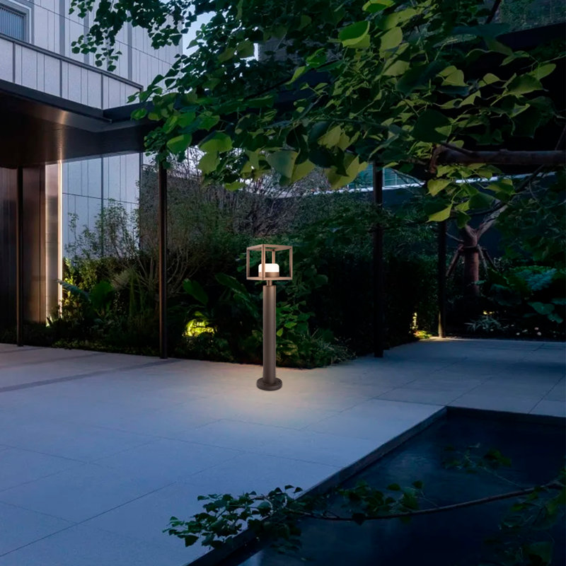 Inowel Light Outdoor Pathway LED Lights Lantern 23,6 po IP44 Étanche Jardin Moderne Éclairage de paysage à fixation carrée GX53 Ampoule à DEL en aluminium pour trottoir de jardin 6,5 W 650Lm 3000K