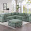 Repose-pieds contemporain en velours côtelé 1pc