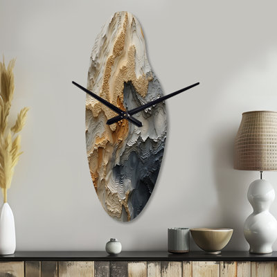 Mekhail - Curved Shape Unique Abstract Painting Wall Clock