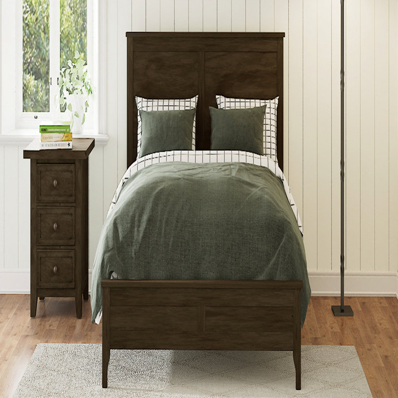 Tramarcus Modern Solid Wood Platform Bed with Headboard, King, Natural
