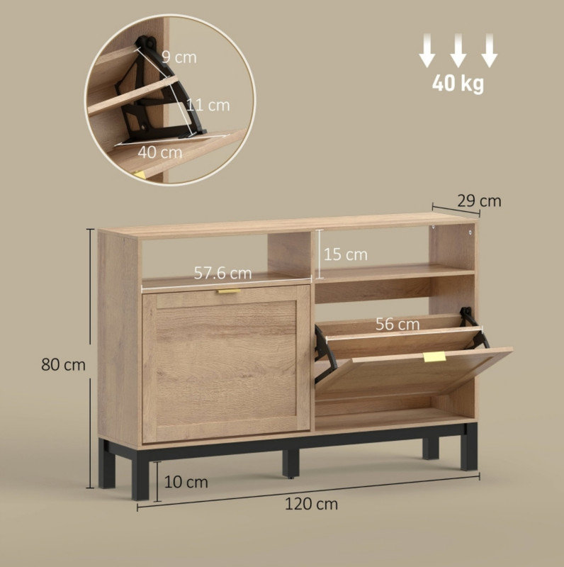8 Pair Flip Down Shoe Storage