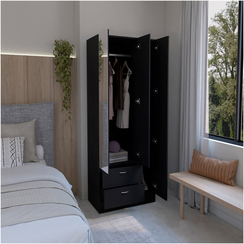 Armoire à miroir 3 portes Riverside, Noir