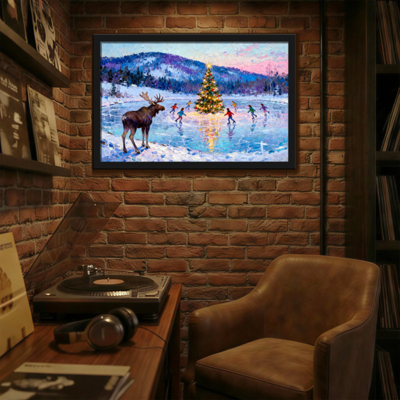 Arbre de Noël, patin à glace
