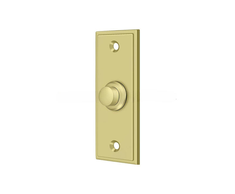 Clochette rectangulaire contemporaine en laiton poli, Laiton poli